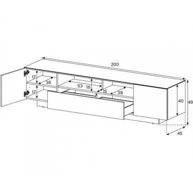 Тумба для ТВ Sonorous LB 2030 GBLK